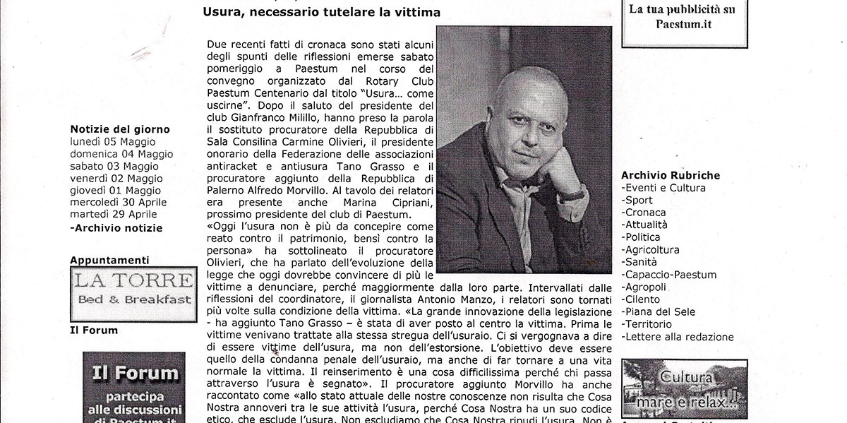 articolo stampa - Generale Gianfranco Milillo
