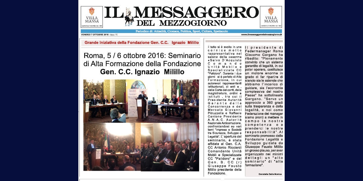 Roma - seminario di Alta Formazione della Fondazione Gen. Ignazio Milillo